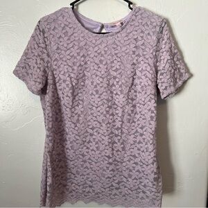 Lavender Lace Short Sleeve Tee by Teddi Rose Size Large